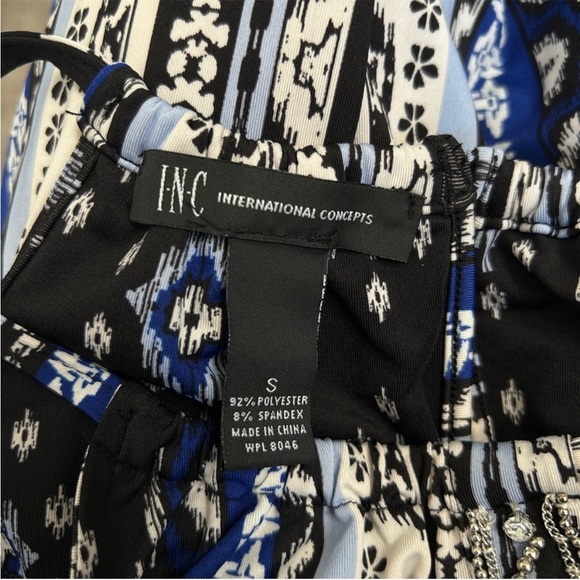 INC INTERNATIONAL CONCEPTS Blue Black White
Boho Halter Shift Dress Size Small - Picture 7 of 7